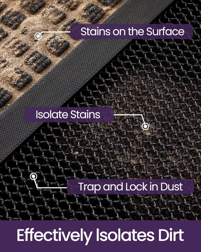 DEXI Front Door Mat Outside Entrance, 24x36 Welcome Entryway Doormat Mud Dirt Trapper, Heavy Duty Non Slip Entry Mats for Patio Garage Porch Home, Dark Grey - Image 4