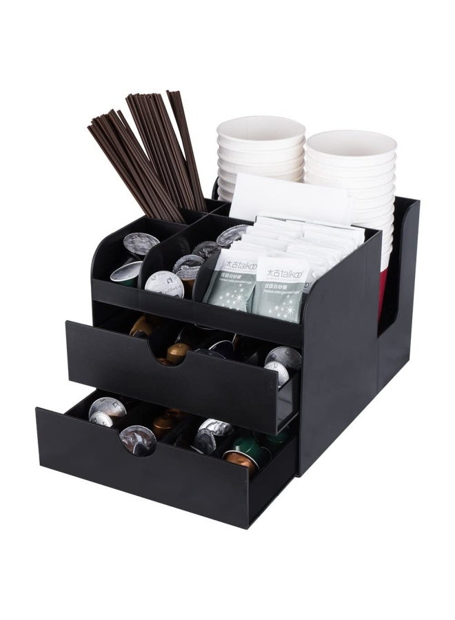 Vencer Coffee Condiment and Accessories Caddy Organizer Black VCO-002 - Image 1