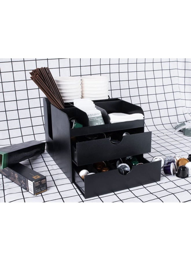 Vencer Coffee Condiment and Accessories Caddy Organizer Black VCO-002 - Image 2