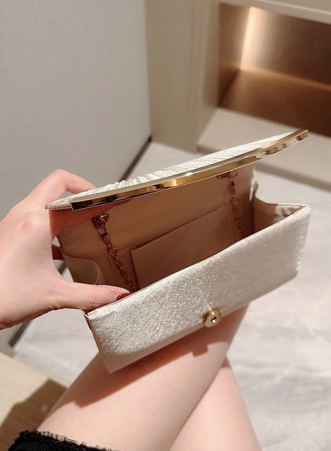 SHABILI Women's Sparkling Evening Clutch Bag, Ladies Designer Chain Banquet Package Handbag Tote Bags Shoulder Bag, Casual Solid Color Crossbody Bag Satchel Bag Side Bag Carry Bag for College Students - Image 3