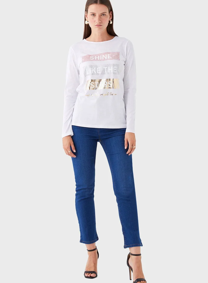 LC WAIKIKI Crew Neck Graphic T-Shirt
