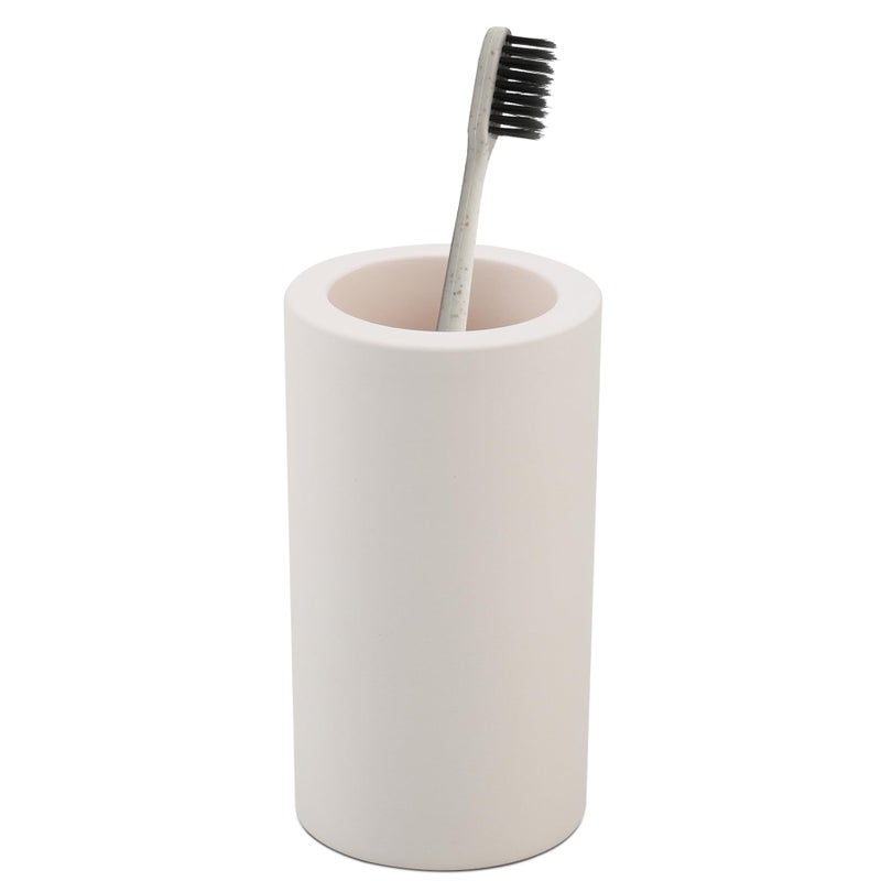 Coengwui Diatomite Toothbrush Holder for Bathroom Sink, Countertop Organizer, Quick Dry Stand Cup for Toothpaste, Razors, Makeup Brushes - Water-Absorbent & Quick-Drying (Beige, Height 4.3") - Image 1