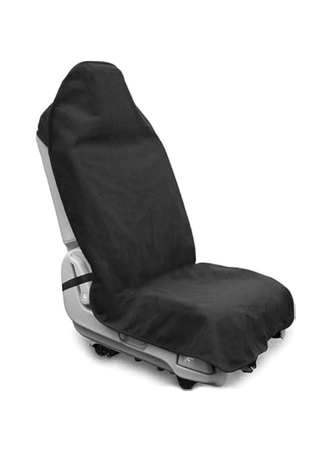 هوكور غطاء مقعد سيارة مقاوم للماء وقابل للإزالة ومضاد للانزلاق والعرق، ملحق داخلي للسائق مناسب لمعظم السيارات والشاحنات وسيارات الدفع الرباعي والشاحنات الصغيرة - لون أسود - Image 1