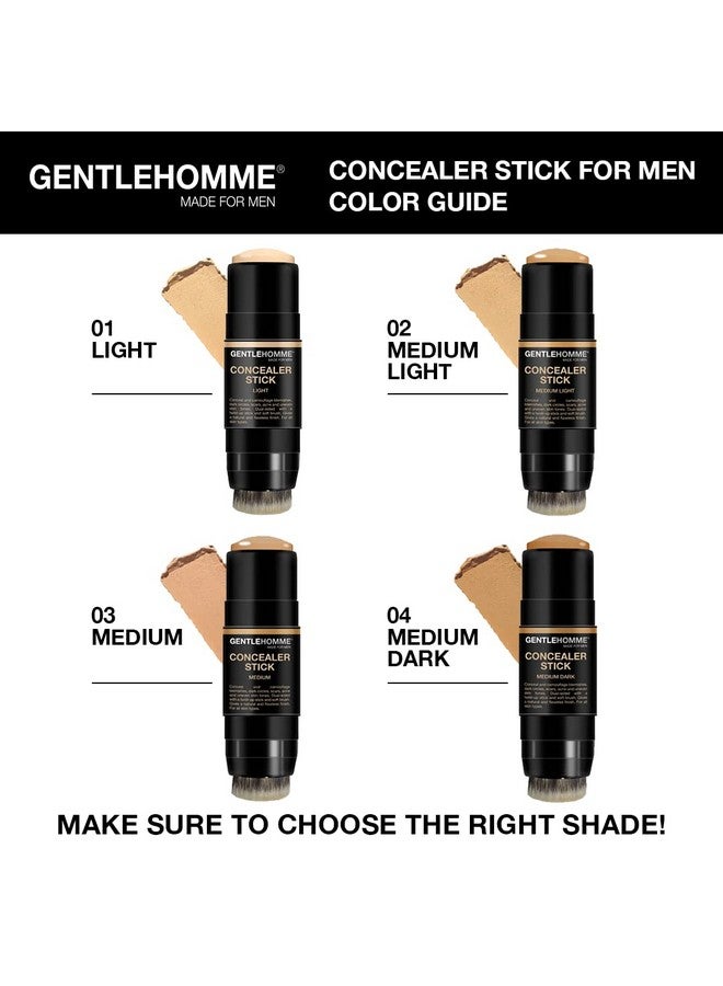 Gentlehomme Men's Concealer Stick with Brush for Dark Circles Eraser, Medium Light - Image 4