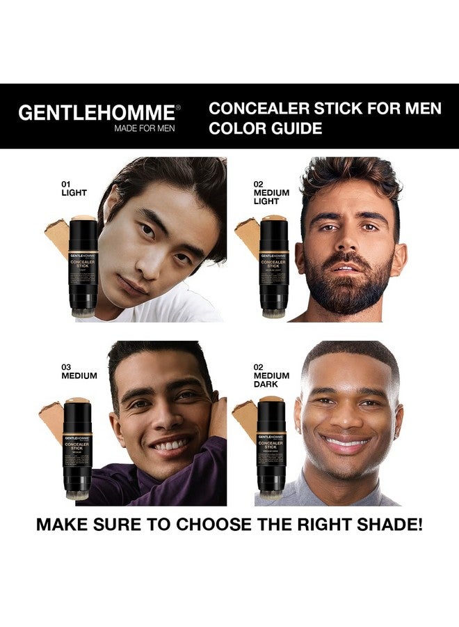 Gentlehomme Men's Concealer Stick with Brush for Dark Circles Eraser, Medium Light - Image 5