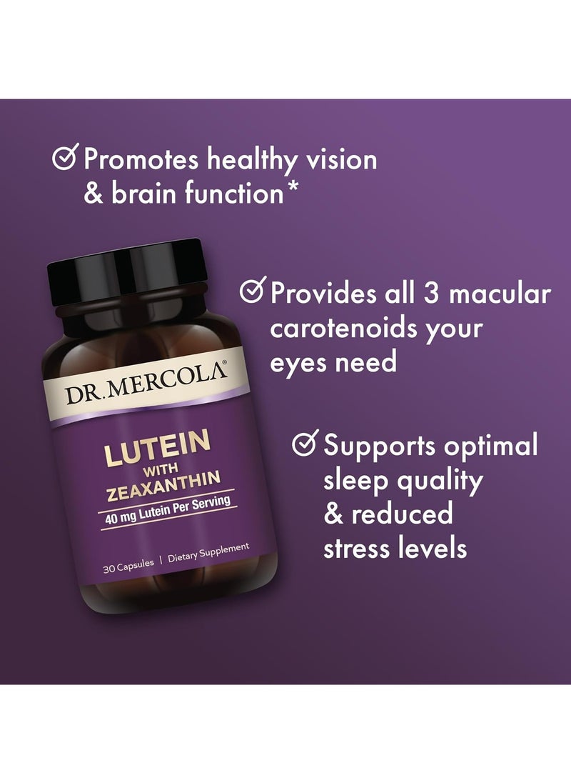 Dr. Mercola Lutein With Zeaxanthin 40 Mg Lutein Per Serving 30 Capsules Dietary Supplement  - Image 4