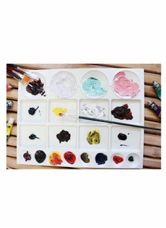 Y&D Plastic Palette for Oil, Watercolors & Acrylic Paints Artist Paint Color Mixing Trays Kids, Art Students, Classroom, Class Craft Projects, Party Events, 20 Wells (33*25cm)  - Image 3