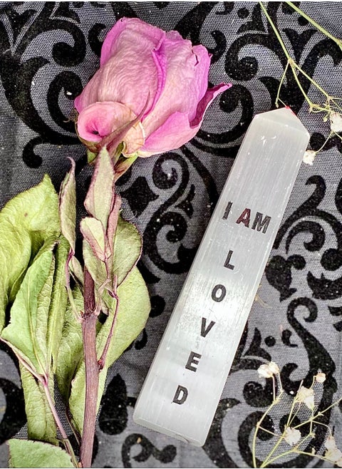 Selenite Affirmation Tower 4 Inches