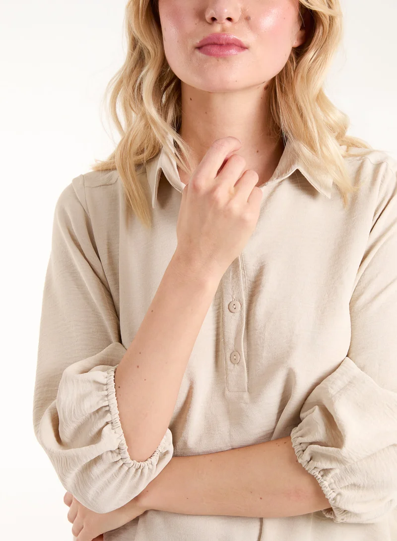 Blue Vanilla Batwing Shirt With 3/4 Sleeve