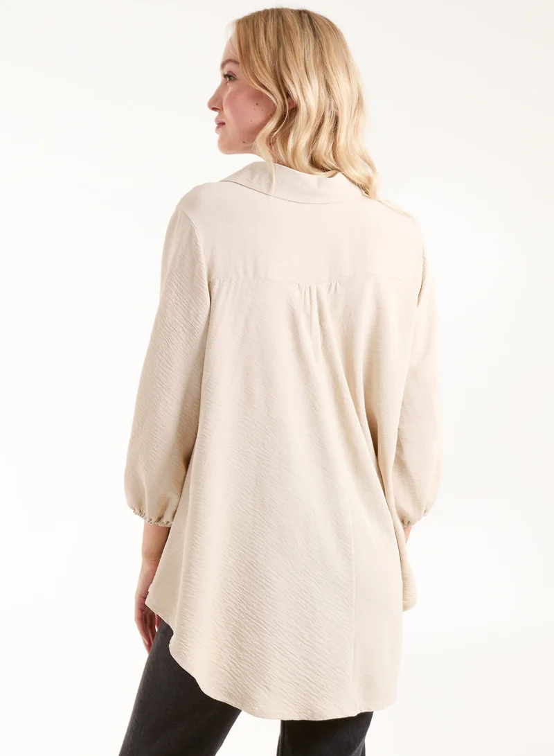 Blue Vanilla Batwing Shirt With 3/4 Sleeve