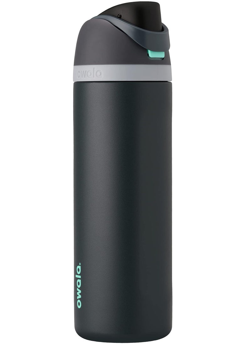 Owala Owala FreeSip Insulated Stainless Steel Water Bottle with Straw for Sports and Travel, BPA-Free, 24oz, Foggy Tide  - Image 1