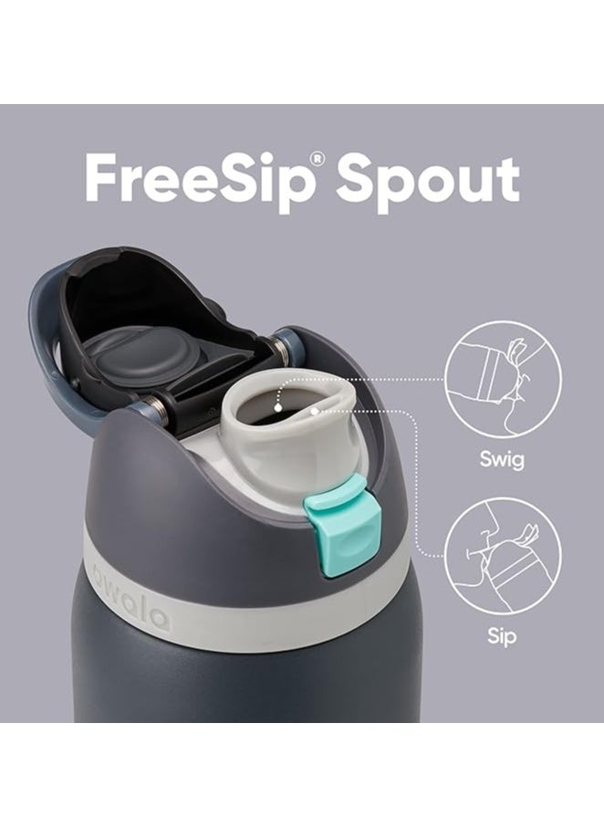 Owala Owala FreeSip Insulated Stainless Steel Water Bottle with Straw for Sports and Travel, BPA-Free, 24oz, Foggy Tide  - Image 4