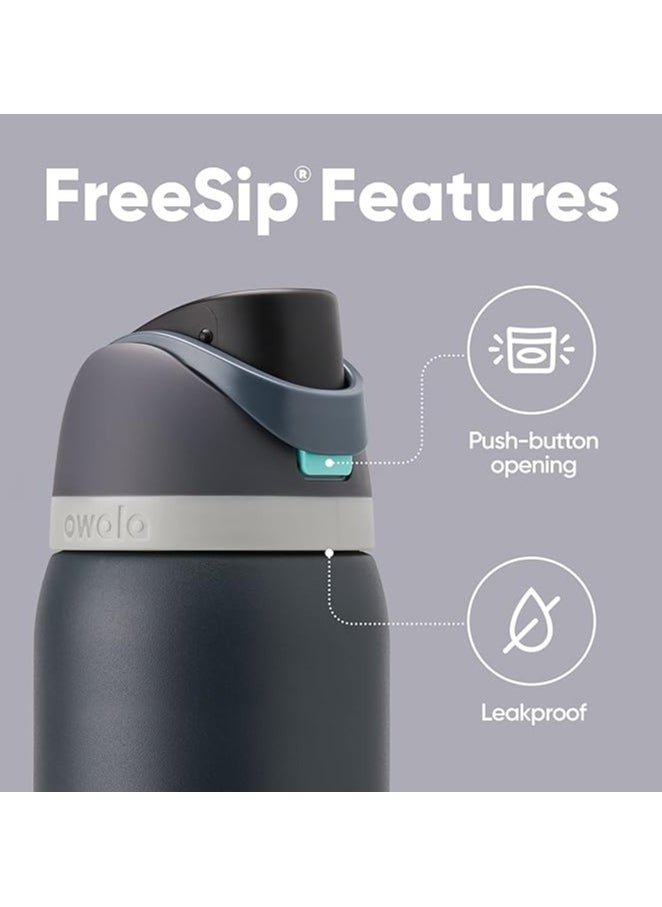 Owala Owala FreeSip Insulated Stainless Steel Water Bottle with Straw for Sports and Travel, BPA-Free, 24oz, Foggy Tide  - Image 3