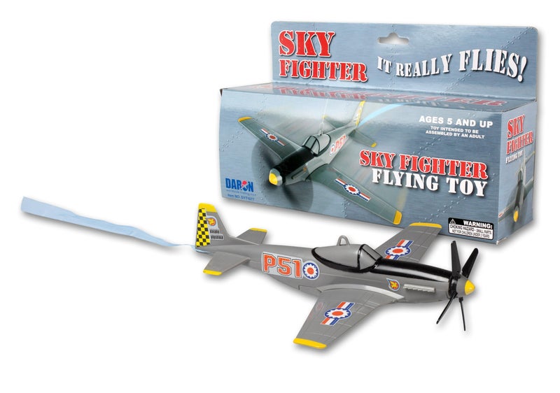 Daron Sky Fighter Flying Toy on a String Grey - Image 2