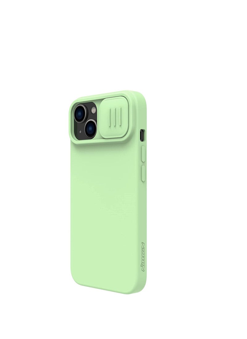 Nillkin - CamShield Silky Magnetic Silicone Case For iphone 14 Plus - Mint Green - Image 1
