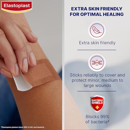 Elastoplast Sensitive Hypoallergenic Plasters Medium 20 Pieces Plasters for Painless Removal Soft and Breathable Fabric Plasters Medium Skin Tone Sensitive Plasters - Image 5