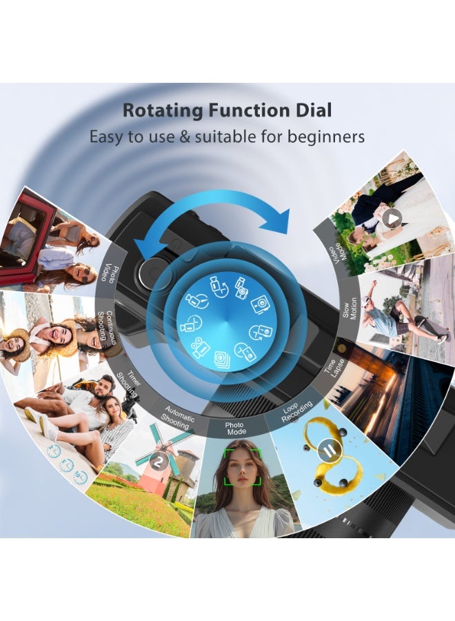 5K Digital Camera for Photography,75MP Autofocus Vlogging Camera with 128GB SD Card, WiFi,3" 180° Flip Screen Selfile With Flash,18X Zoom,Rechargeable Battery,Travel photography camera - Image 4