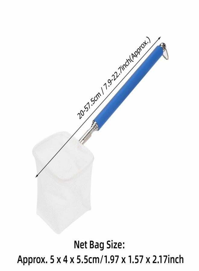 Chiffonade Stainless Steel Adjustable Aquarium Fish Shrimp Net with Wall Hook Expandable Fishing Net for Tank Cleaning and Hexapod Catching(Blue Square net) - Image 2