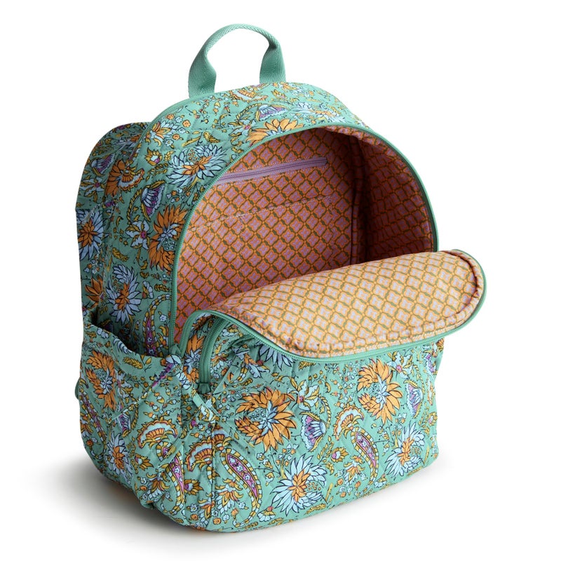 Vera Bradley Women's Premium Cotton Bancroft Backpack, Gemstone Paisley, One Size - Image 3