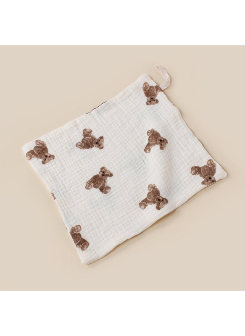 Baby Cotton Soft Towel with Muslin Dual Layer Single Bear