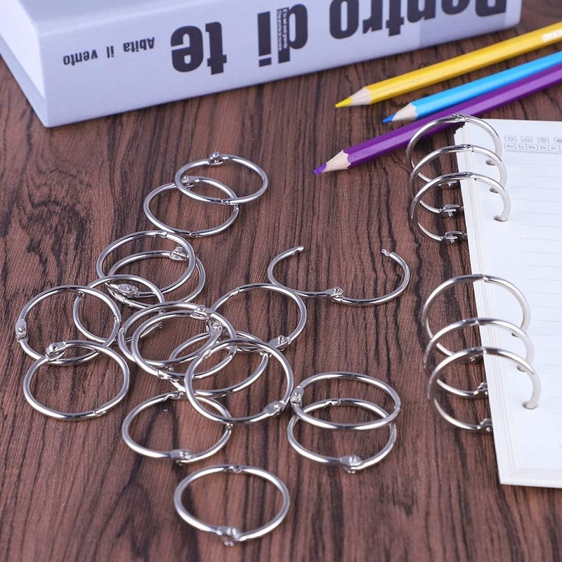 Antner 1.5 Inch (48 Pack) Nickel Plated Metal Loose Leaf Binder Rings for Office School Home - Image 3