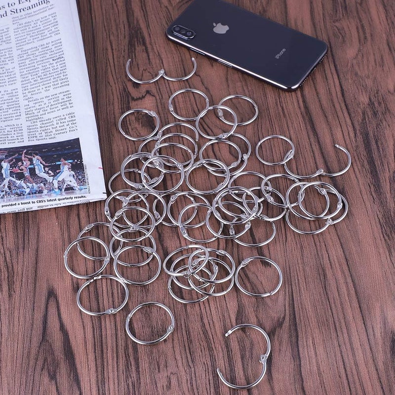 Antner 1.5 Inch (48 Pack) Nickel Plated Metal Loose Leaf Binder Rings for Office School Home - Image 5