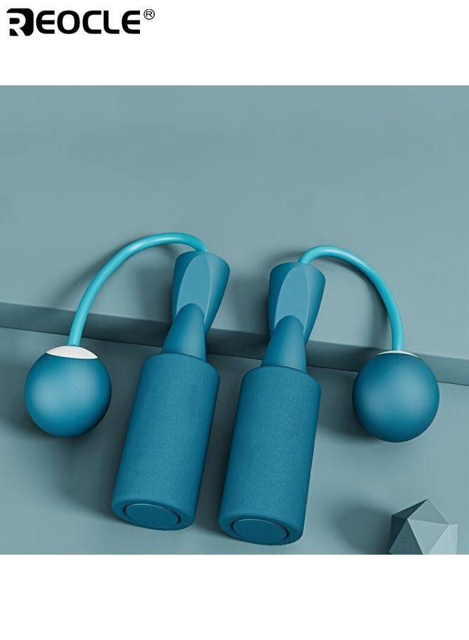 REOCLE Heavy Jump Rope with Gravity Ball Intensive Burning Weight Loss Counting Feature Included Foam Thickened Design Perfect for Fitness and Exercise - Image 1