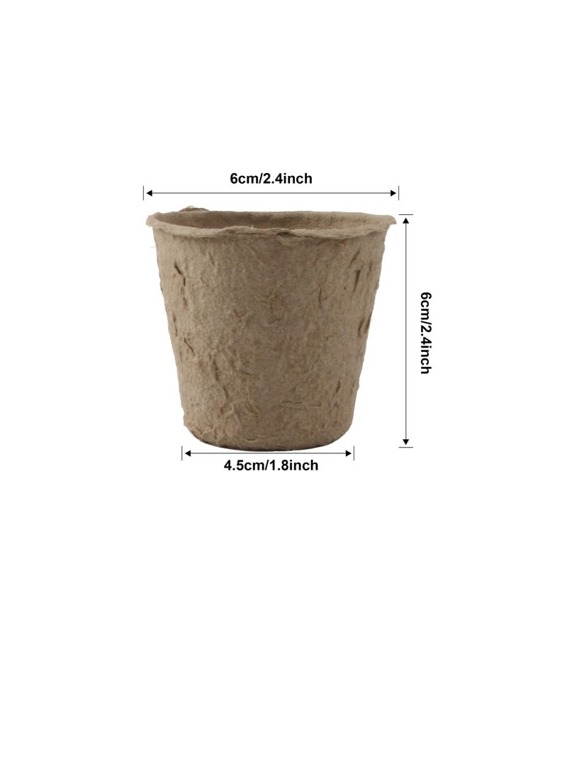 Augshy 100 Pack 2.4" Peat Pots for Seedlings Starter Nursery Pots Organic Biodegradable Paper Pots Herb Kit Eco-Friendly - Image 2