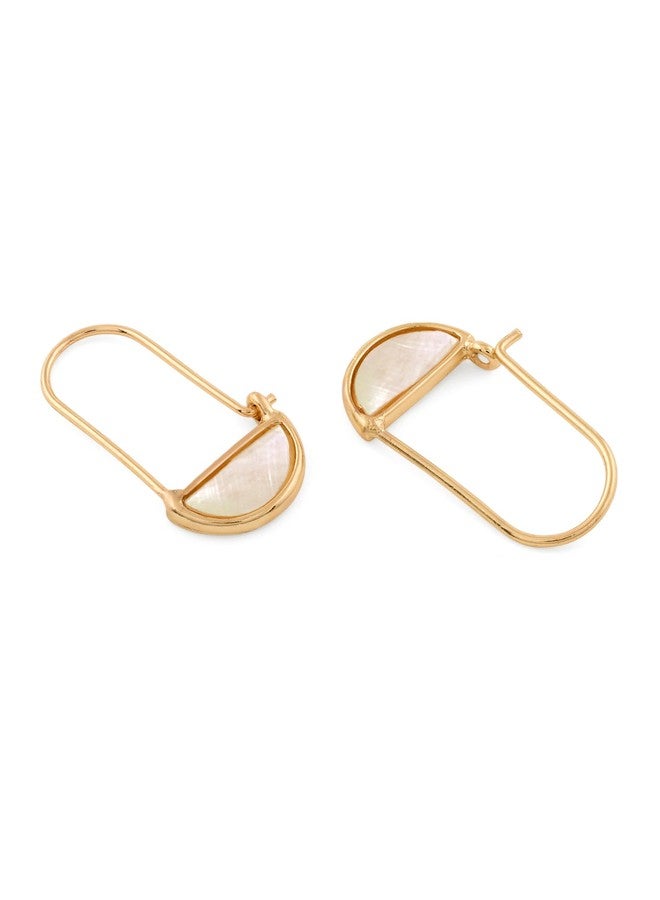 Zaveri Pearls Gold Tone Contemporary Minimal Hoops Earring For Women-ZPFK21141 - Image 4