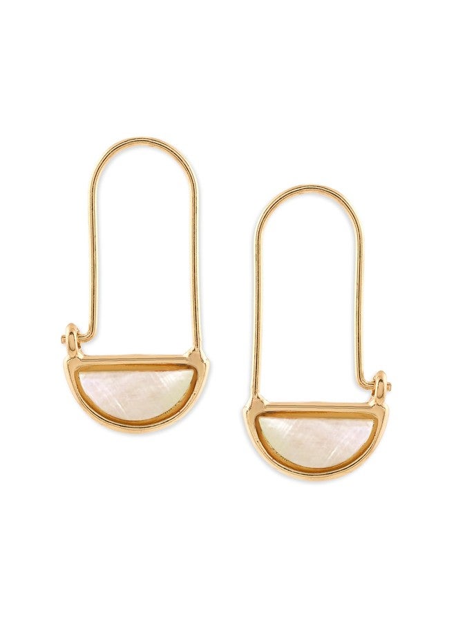 Zaveri Pearls Gold Tone Contemporary Minimal Hoops Earring For Women-ZPFK21141 - Image 1