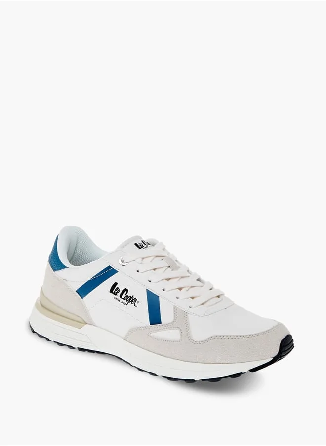 Lee Cooper Men's Logo Detail Sneakers with Lace-Up Closure