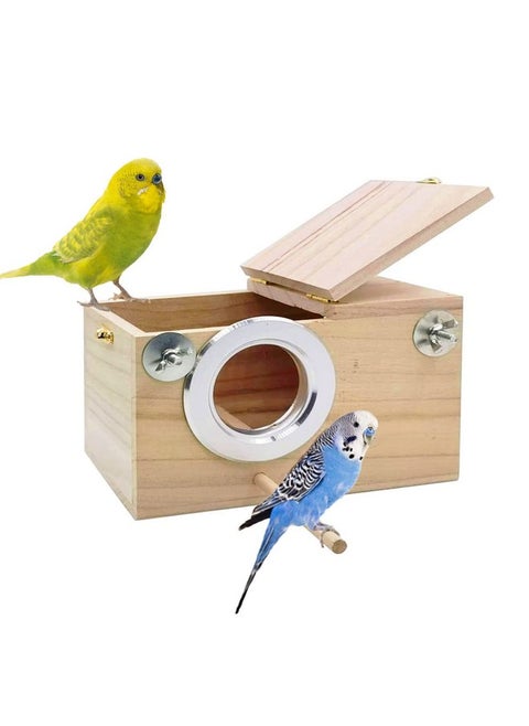 kathson Parakeet Nest Box Budgie Nesting House Cockatiel Breeding Parrots Mating Box for Lovebirds Small and Medium-Sized Birds（S）