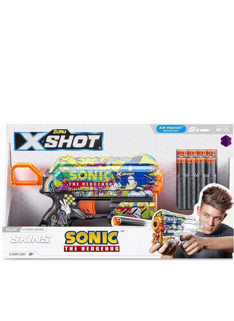 ZURU ZURU XSHOT SKINS SERIES 1 FLUX Sonic (8 Darts) HYPER SPIKE  - Image 1