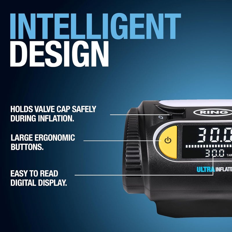 RING ULTRAINFLATE 30 Rapid Digital Tyre Inflator with Auto-Stop and Progress Meter - Image 4