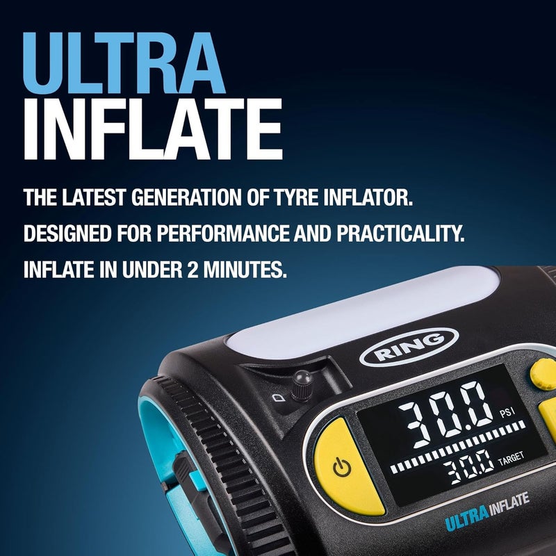 RING ULTRAINFLATE 30 Rapid Digital Tyre Inflator with Auto-Stop and Progress Meter - Image 3