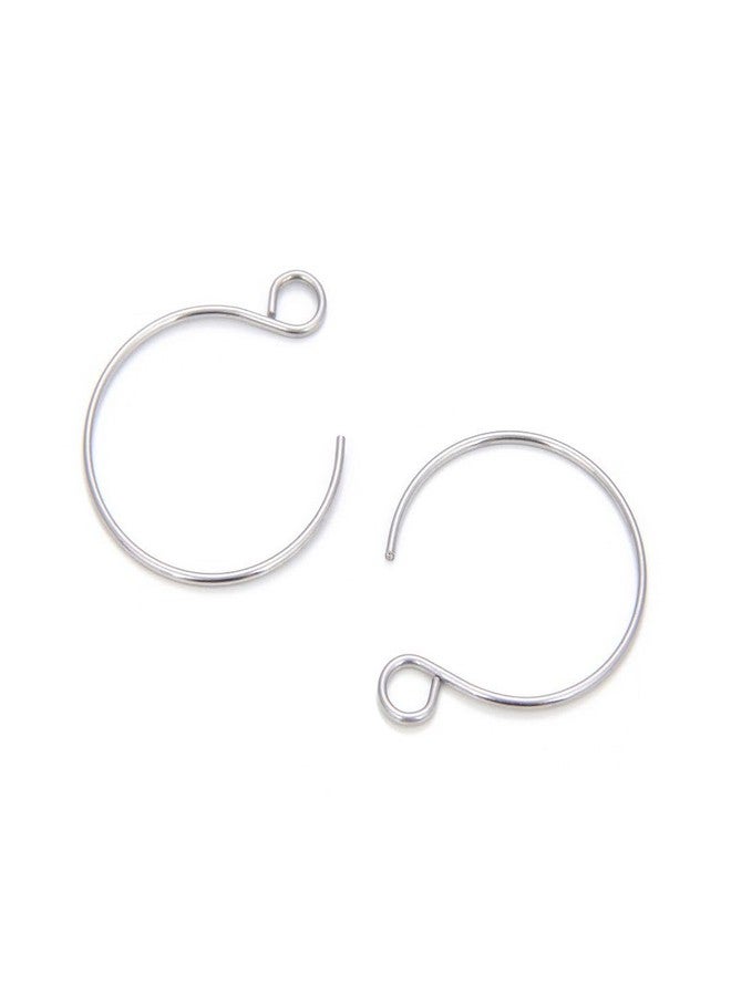 Adabele 100pcs Adabele 316 Grade Surgical Stainless Steel Hypoallergenic 20mm Round Hoop Earring Hooks Ear Wire (Wire 0.8mm/20 Gauge) for DIY Earrings Jewelry Making SEF8-2 - Image 2