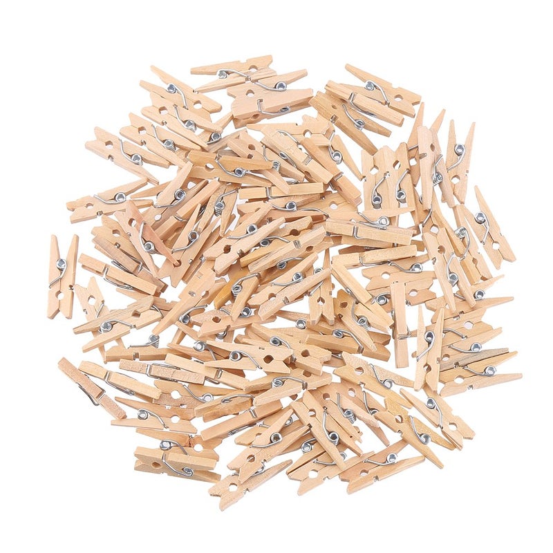 DECORA Sturdy 1 Inch Mini Wooden Craft Clothespins 100pcs - Image 1