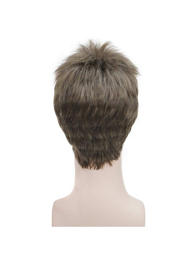 Lydell باروكة شعر رجالي طبيعية سوداء/بنية قصيرة مستقيمة، شعر صناعي كامل (73 ر.م) - Image 4