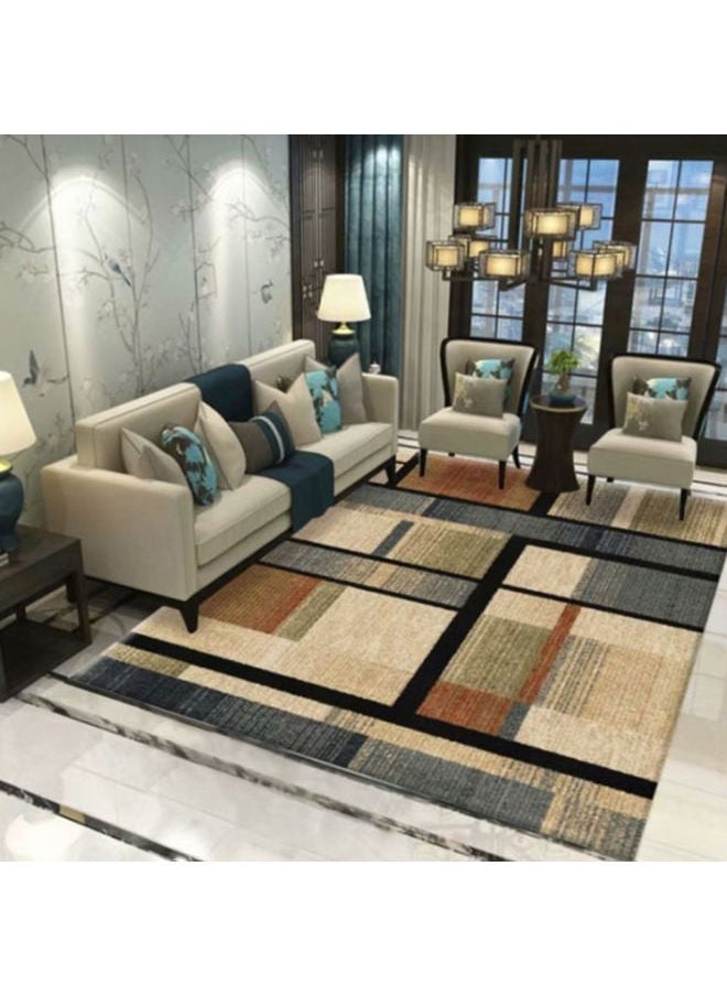 GOOTOY Interior Remodeling Warm Living Luxurious Modern Printed Rectangular Anti-Slip Carpet Multicolour 140 x 200cm  - Image 1
