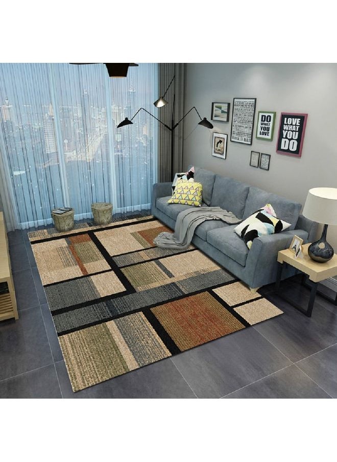 GOOTOY Interior Remodeling Warm Living Luxurious Modern Printed Rectangular Anti-Slip Carpet Multicolour 140 x 200cm  - Image 2