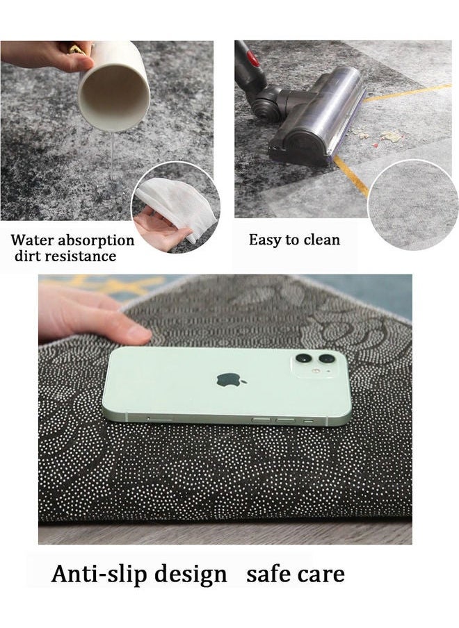 GOOTOY Interior Remodeling Warm Living Luxurious Modern Printed Rectangular Anti-Slip Carpet Multicolour 140 x 200cm  - Image 4
