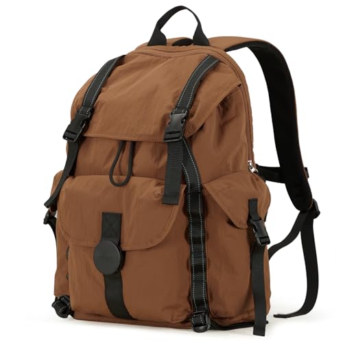 mixi Travel Backpack for Women Men 18 Inch Carry On Laptop Backpack Flight Approved fits 16 Laptop Lightweight Waterproof Hiking Backpack Travel Outdoor Business Casual Daypack Brown - Image 1