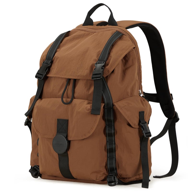 mixi Travel Backpack for Women Men 18 Inch Carry On Laptop Backpack Flight Approved fits 16 Laptop Lightweight Waterproof Hiking Backpack Travel Outdoor Business Casual Daypack Brown - Image 2
