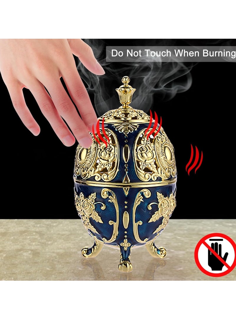 SOLARAE Metal Zinc Vintage Incense Burner Decorative Holder with Removable Tray, Corn Aromatherapy for Home office Spa Bakhoor Sticks Golden - Image 4