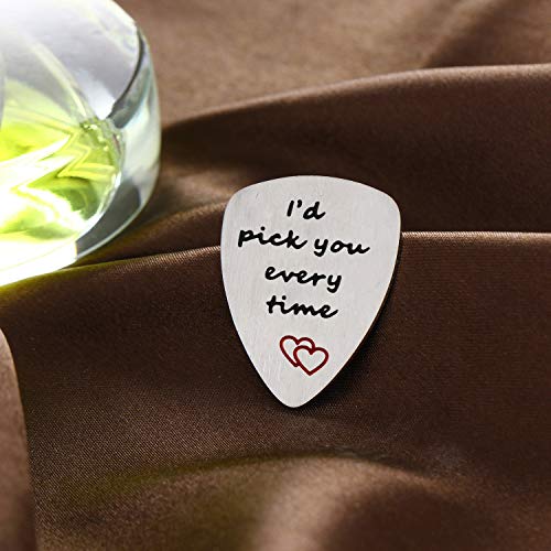 YeeQin I'd Pick You Every Time Guitar Pick, Musical Gift, Anniversary Date, Valentine's Day Gift for Men - Image 5
