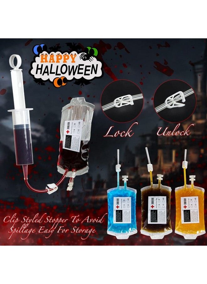 XONOR - Blood Bags For Drinks 24 Pcs Halloween Iv Bags Party Cups Drink Container Reusable Drink Pouches For Live Blood Of Theme Parties Gag Gift Doctor Nursing/Rn Graduation Zombie Vampire Party Supplies - Image 1