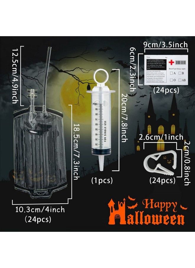 XONOR - Blood Bags For Drinks 24 Pcs Halloween Iv Bags Party Cups Drink Container Reusable Drink Pouches For Live Blood Of Theme Parties Gag Gift Doctor Nursing/Rn Graduation Zombie Vampire Party Supplies - Image 1