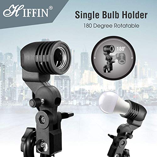 HIFFIN 20 W Bulb Imported Photography Photo Light Lamp Bulb Single Holder E27 Socket Bracket Studio EU Plug,Black - Image 2