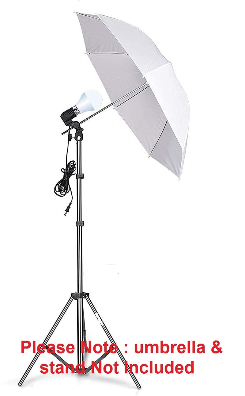 HIFFIN 20 W Bulb Imported Photography Photo Light Lamp Bulb Single Holder E27 Socket Bracket Studio EU Plug,Black - Image 3