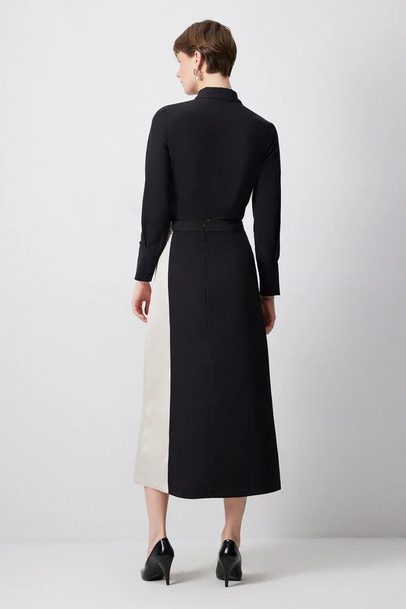 Touche Contrast Color Skirt